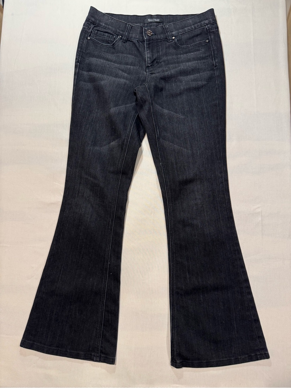 White House Black Market Dark Black Flare Jeans